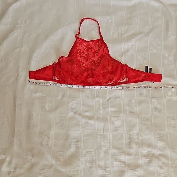 Victoria's Secert Women's Lace Underwire Halter Bralette 32DD Red - Picture 6 of 16